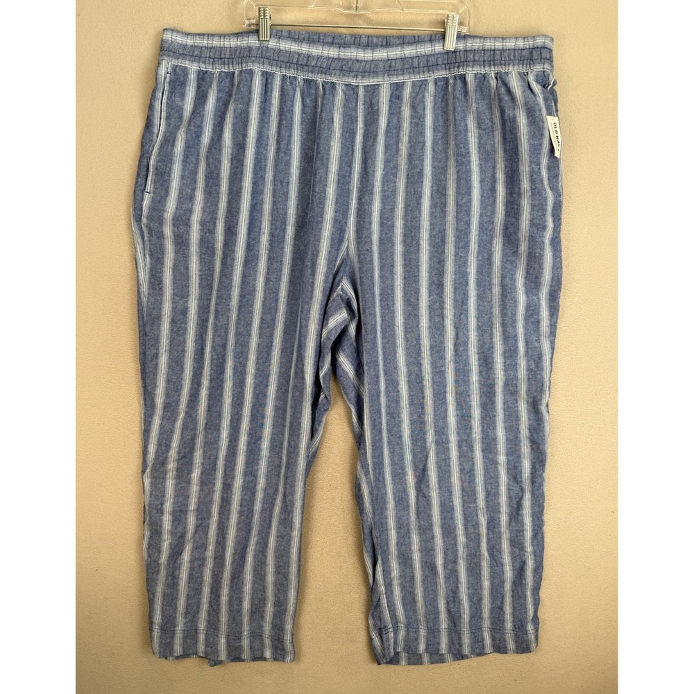 Old‎ Navy Women's Plus Sz 3X High Rise Wide Leg Comfort Linen Blend Pants NWT